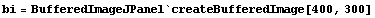 bi = BufferedImageJPanel`createBufferedImage[400, 300]