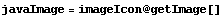 javaImage = imageIcon @ getImage[]