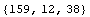 {159, 12, 38}