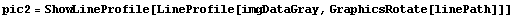 pic2 = ShowLineProfile[LineProfile[imgDataGray, GraphicsRotate[linePath]]]