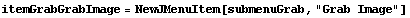 itemGrabGrabImage = NewJMenuItem[submenuGrab, "Grab Image"]