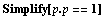 Simplify[p . p == 1]