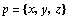 p = {x, y, z}