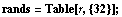 rands = Table[r, {32}] ;