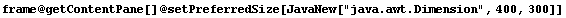 frame @ getContentPane[] @ setPreferredSize[JavaNew["java.awt.Dimension", 400, 300]]