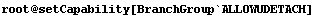 root @ setCapability[BranchGroup`ALLOWUDETACH]